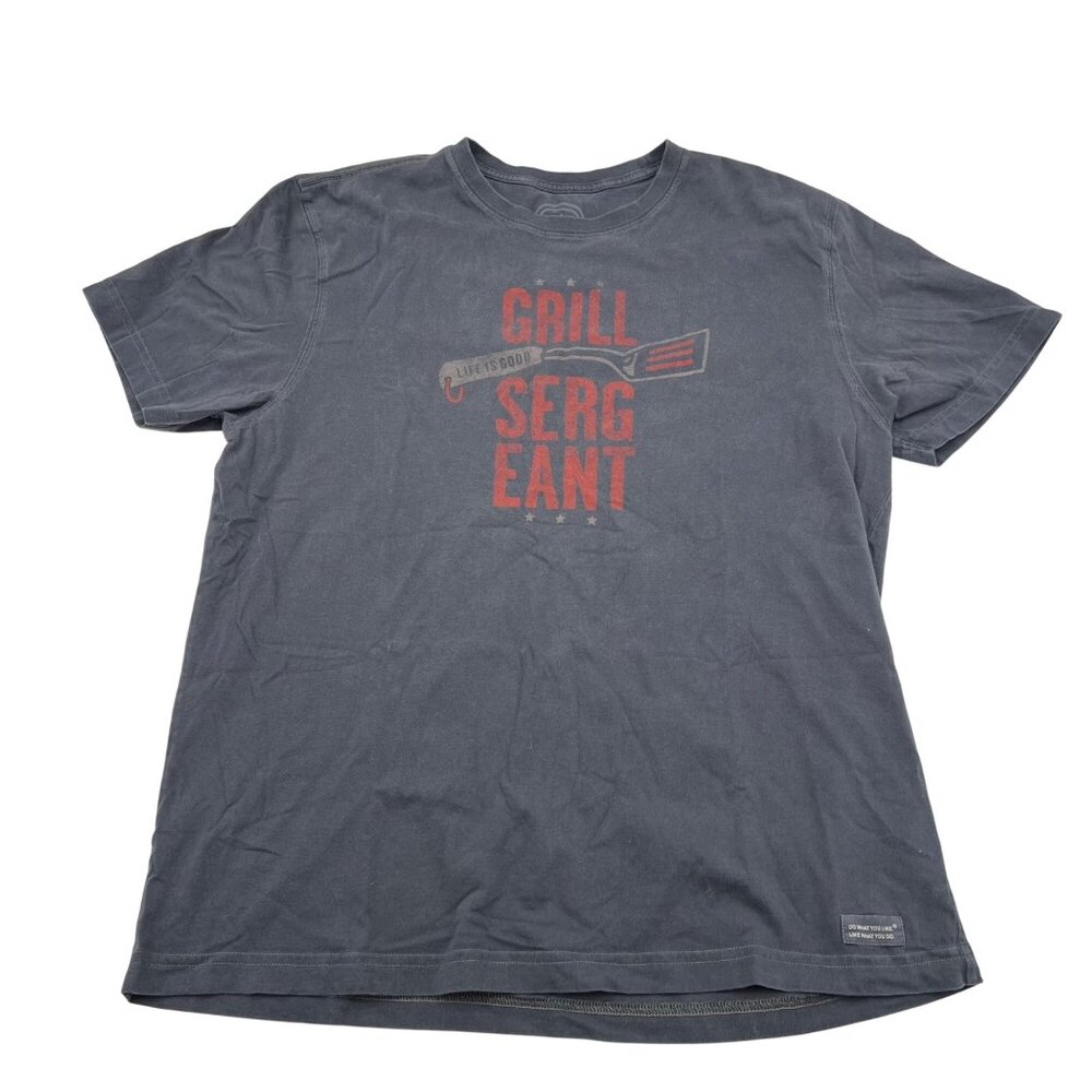 Life Is Good Grill Sergeant Men's Graphic Tee Classic Fit sz Large‎